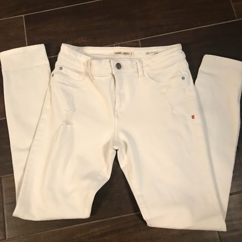 Stitch Fix White Distressed Jeans